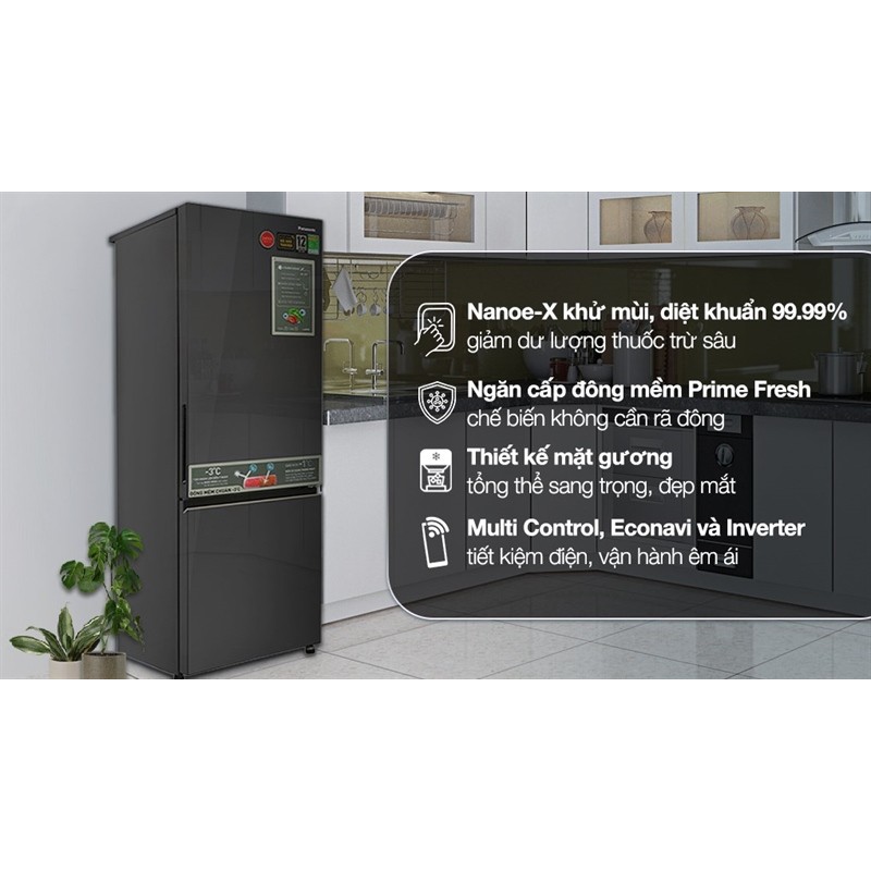 Tủ lạnh Panasonic Inverter 325 lít NR-BC361VGMV - VIỆT NAM Phân phối chính hãng