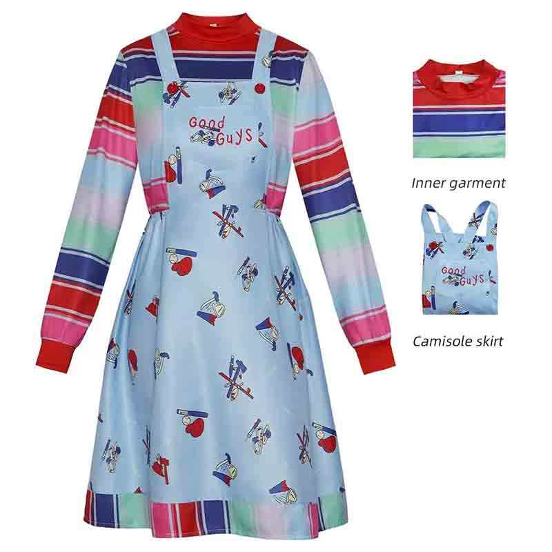 Ghost Wa Chucky Season 2 cos quần áo Chucky Bộ đồ trẻ em Quần quây cosplay biểu diễn sân khấu quần á