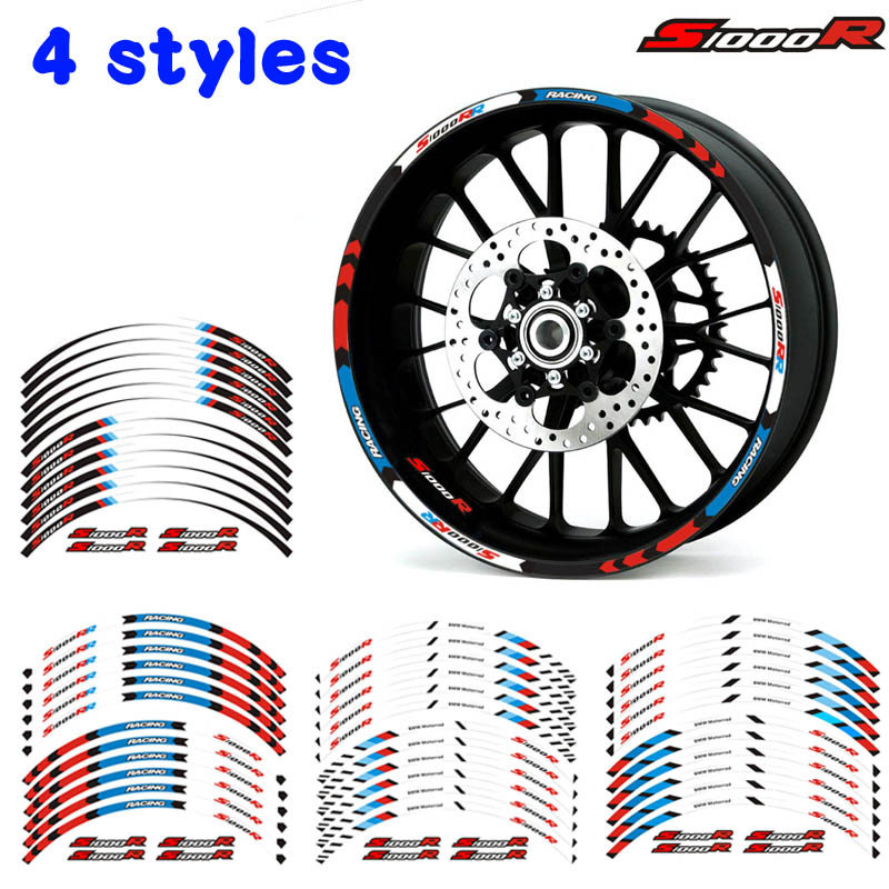 4 phong cách decal bánh xe máy Nhãn dán chống thấm nước phản quang sọc vành S1000R cho S1000R