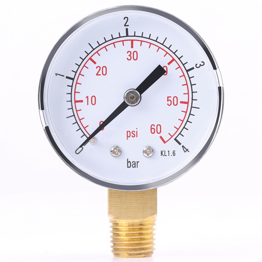 Đồng hồ đo áp suất, Đồng hồ đo dầu, Nhỏ gọn tiện lợi khi mang theo 0-60psi / 0-4bar cho nước không k