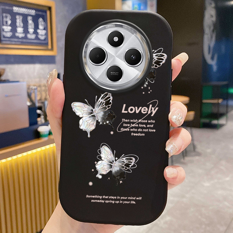 Ốp Lưng Áp dụng cho Xiaomi Redmi 14C 4G 14C 5G A4 5G 14R 5G POCO C75 4G C75 5G Case Cao cấp Bướm nhỏ