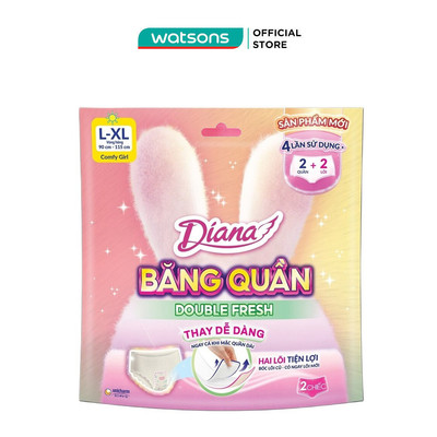 Băng Vệ Sinh Dạng Quần Diana Double Fresh Size L-XL 2Chiếc