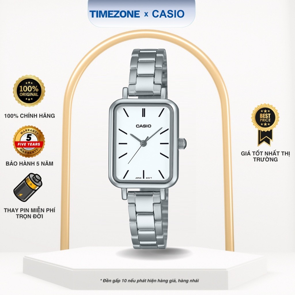 Đồng hồ Casio Chính Hãng 38mm Nữ LTP-V009D-7E Dây Kim Loại - TIMEZONEVN