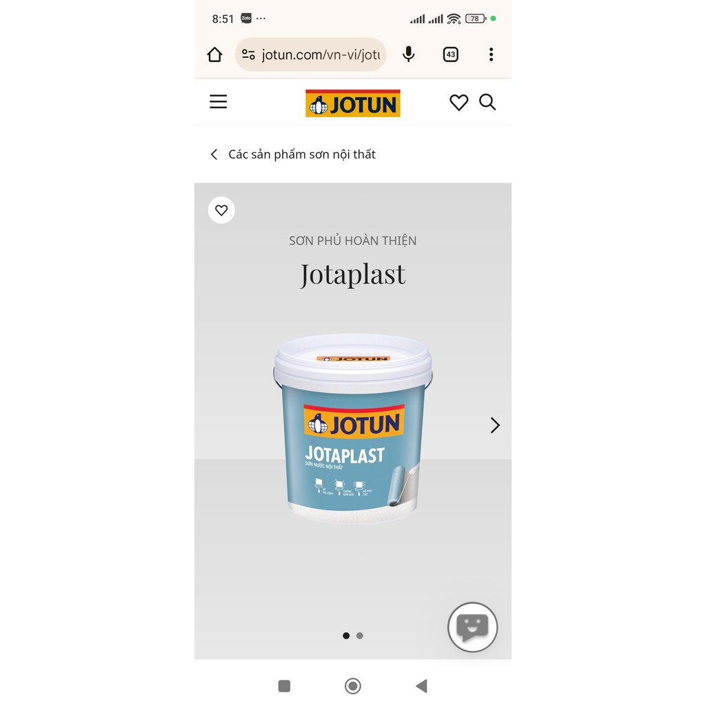Sơn nội Jotun Jotaplast super White 5L