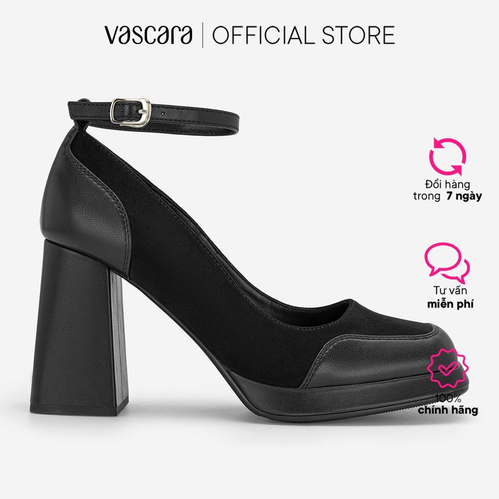 Vascara Giày Bít Mũi Platform Ankle Strap - BMN 0769
