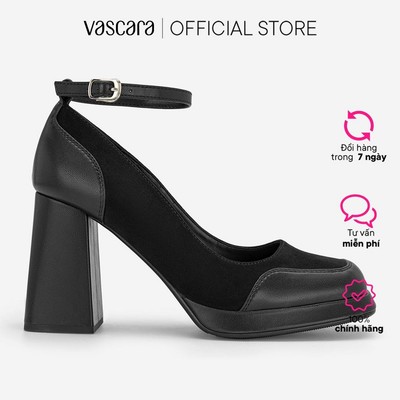Vascara Giày Bít Mũi Platform Ankle Strap - BMN 0769