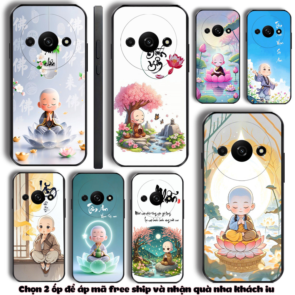 Ốp lưng Redmi A3 , Poco C61 Redmi 14c Poco C75 chú tiểu thư pháp tâm an nhiên đẹp