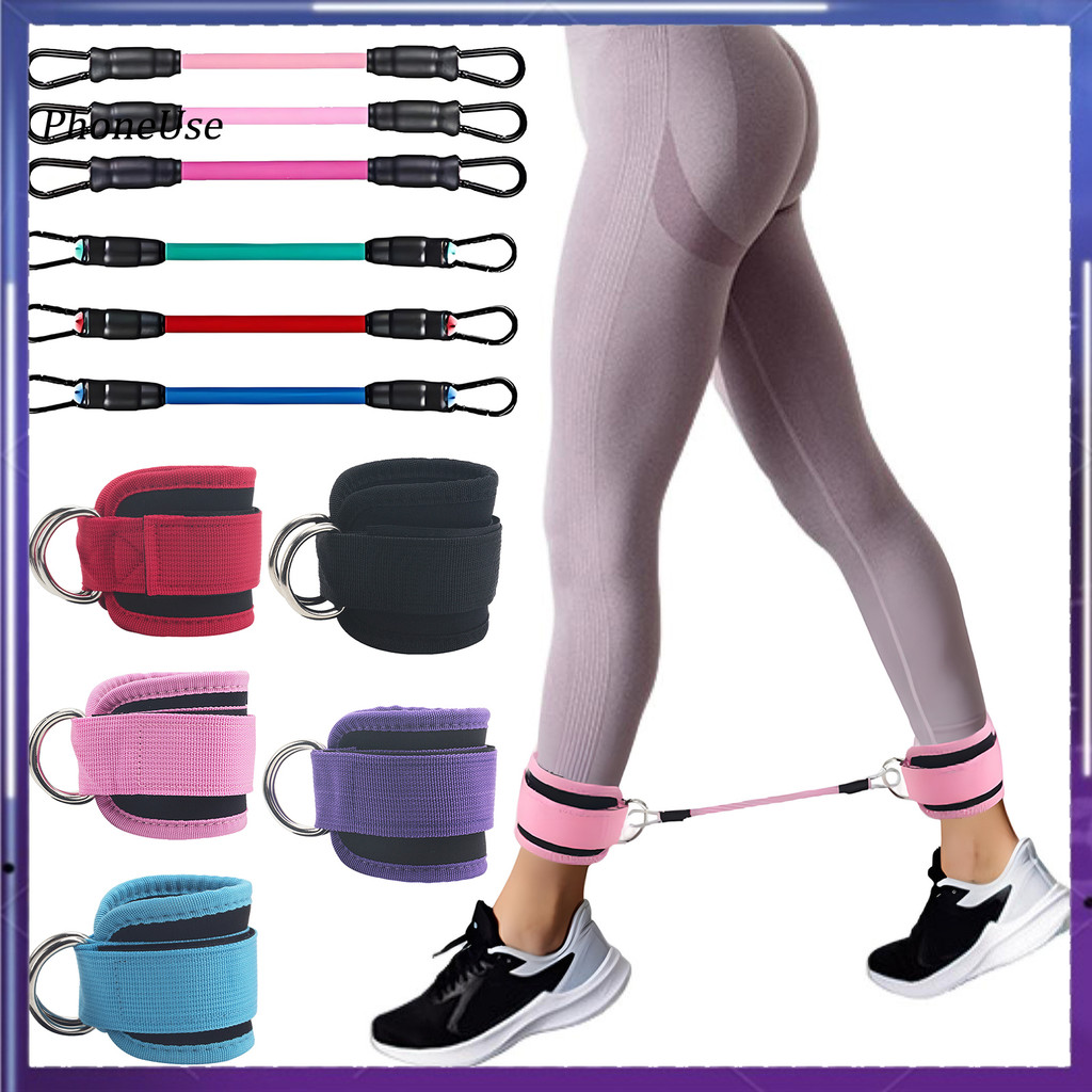 PHON Dây đeo cổ chân kháng lực 3 mức cho tập mông đùi, đá chân, hip abductor, kèm còng