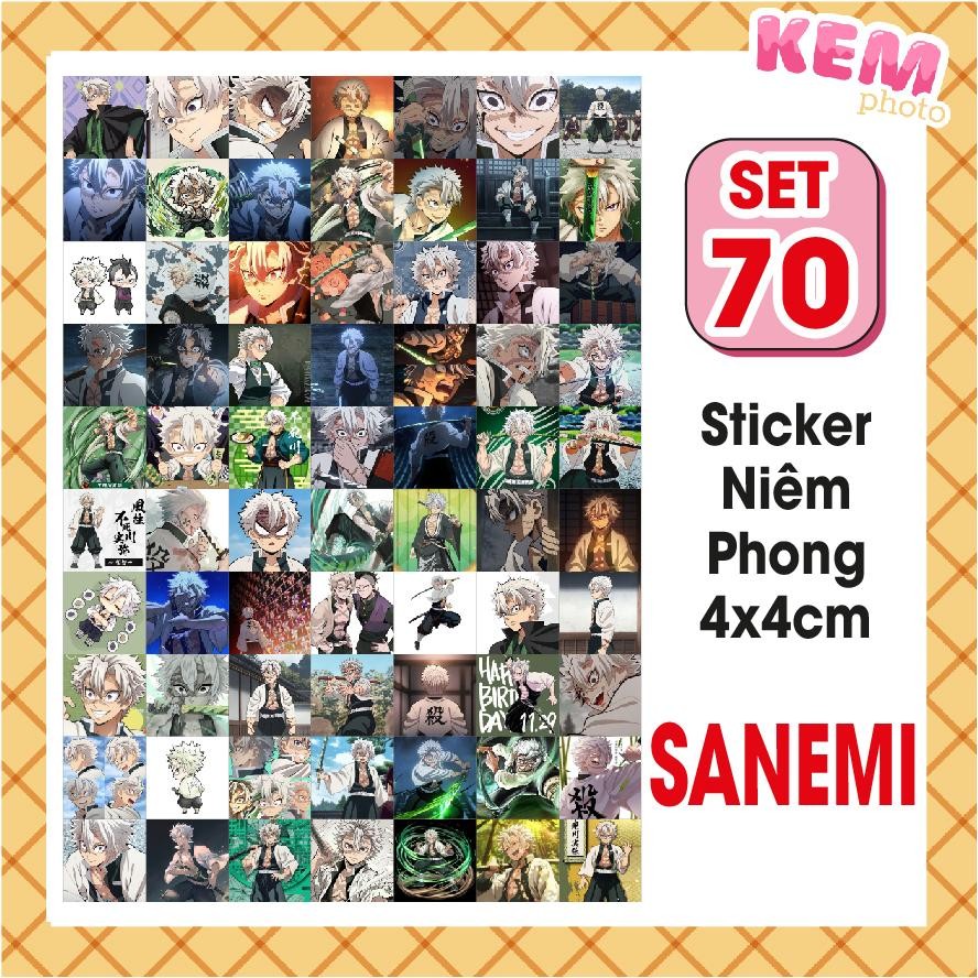 SET 70 sticker niêm phong SANEMI KNY - Đã cắt rời - Tem dán 4x4cm in hình Sanemi - xinh xắn chỉ cần 