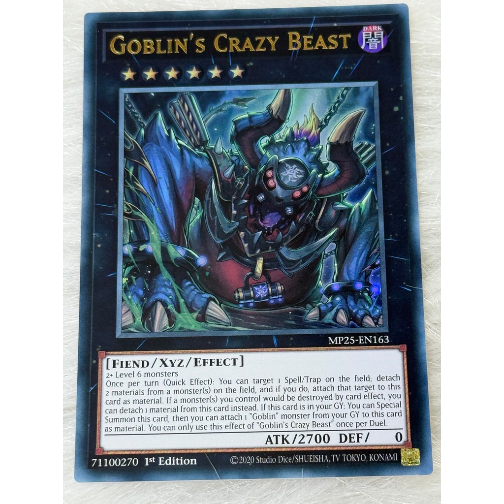 Thẻ bài Yugioh Tiếng Anh chính hãng: Goblin's Crazy Beast (MP25-EN163)