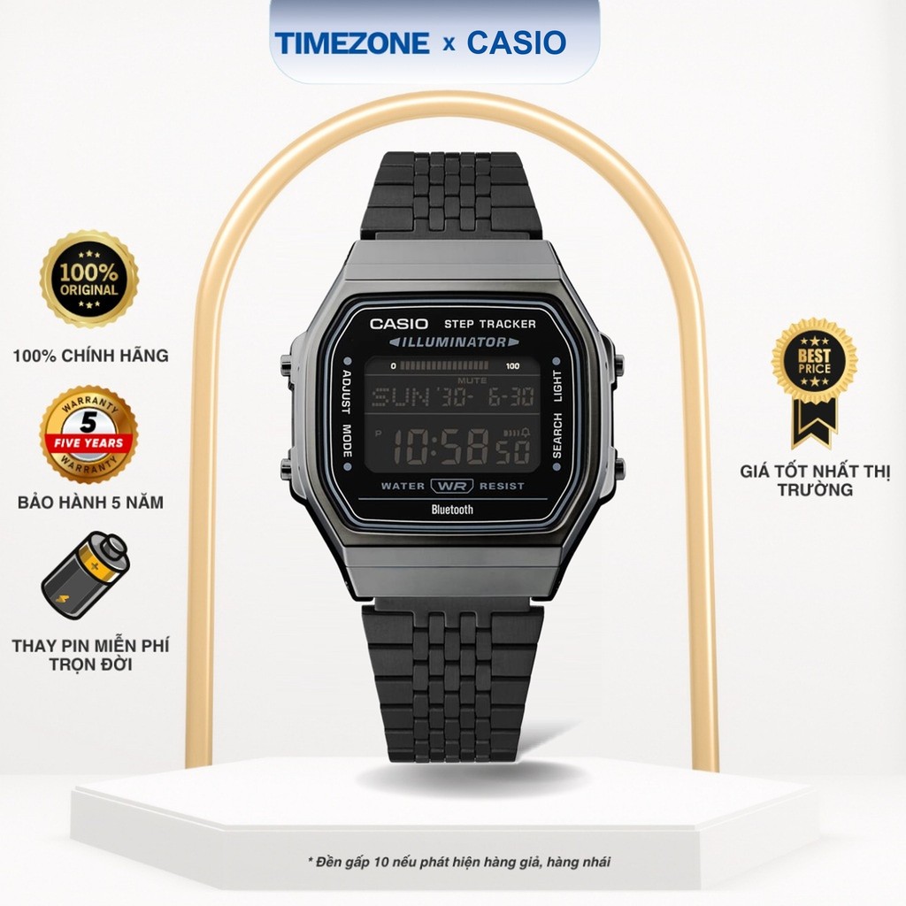 Đồng hồ Casio Chính Hãng 42mm Unisex ABL-100WEGG-1B Kính Nhựa Dây Kim Loại - TIMEZONEVN