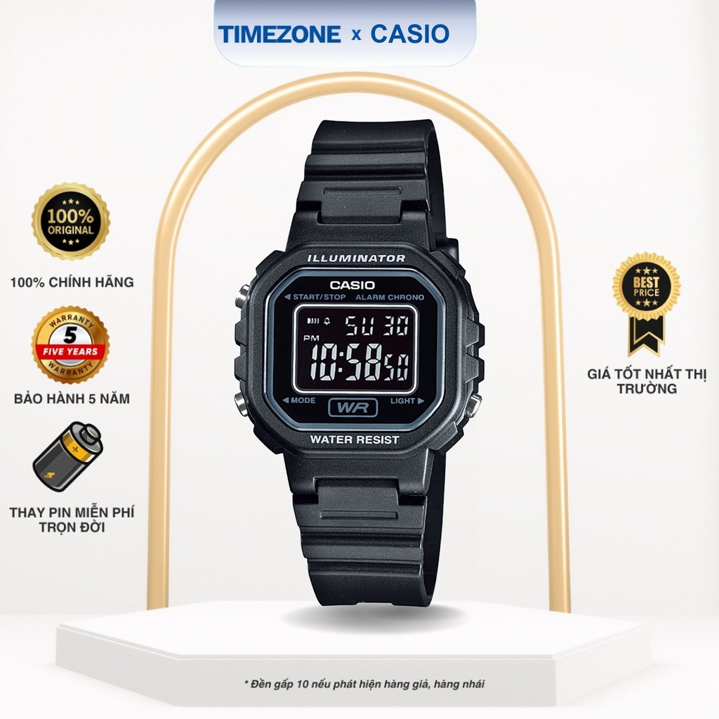 Đồng hồ Casio Chính Hãng 34mm Nữ LA-20WH-1B Kính Nhựa - TIMEZONEVN