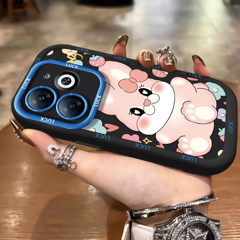 Ốp Lưng Cho Infinix Hot 40i Lucky Rabbit Silicone Chống Sốc Điện Thoại