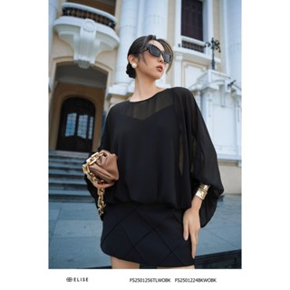  Áo chiffon đen cánh dơi thiết kế Elise FS2501256TLWOBK 