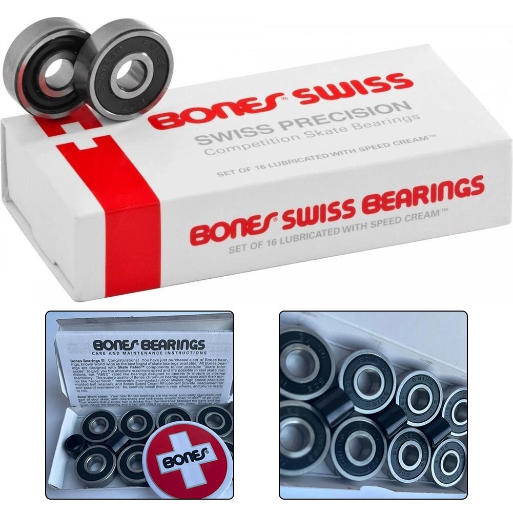 Bộ 8 Bones Wheel Bearings chuẩn 8mm 608 dành cho skateboard chất lượng cao