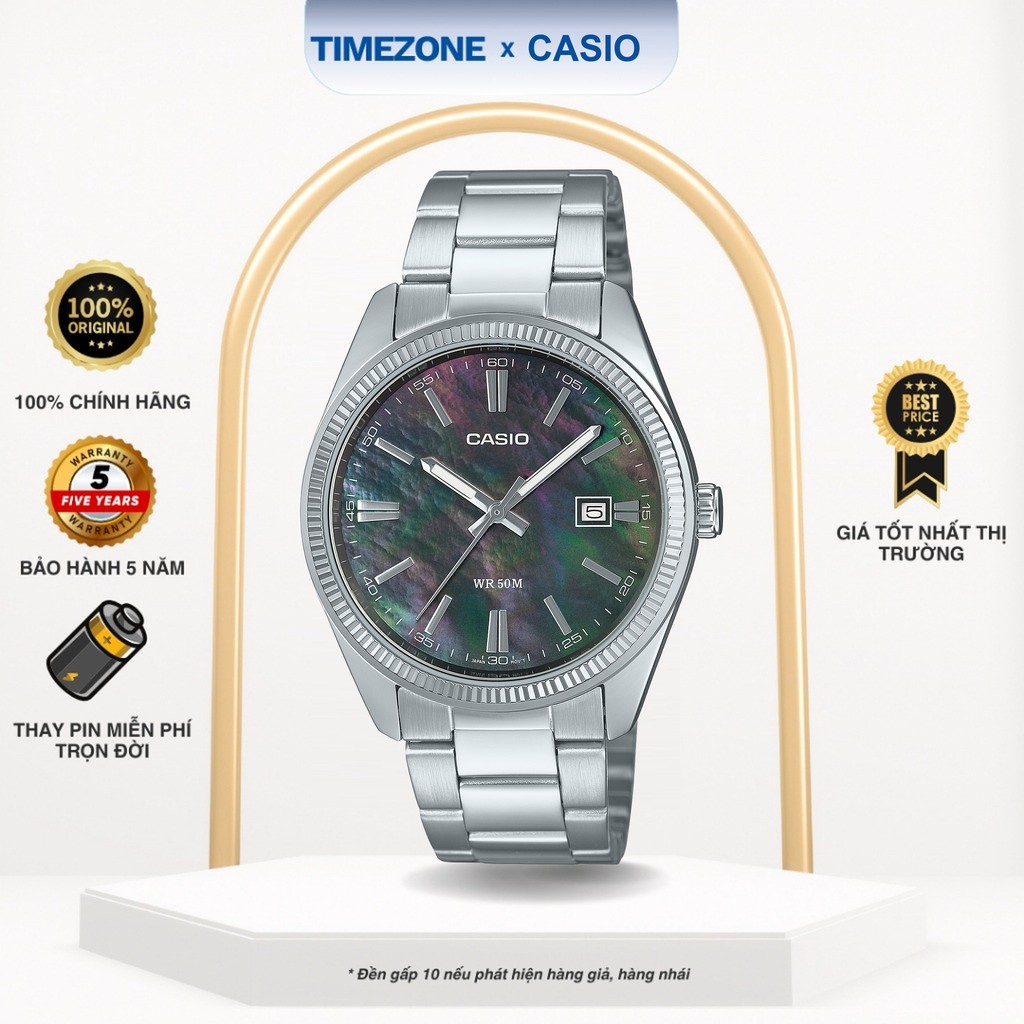 Đồng hồ Casio Chính Hãng 44mm Nam MTP-1302DS-1A Dây Kim Loại - TIMEZONEVN