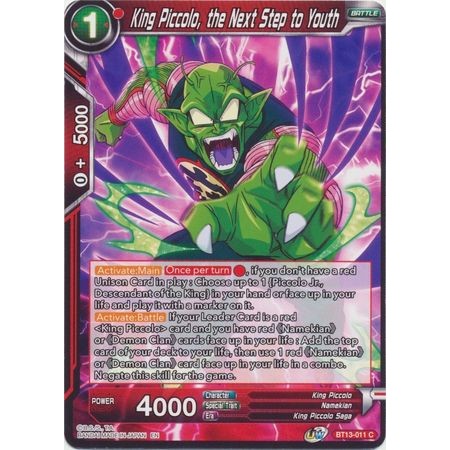 Thẻ Bài Dragon Ball King Piccolo, the Next Step to Youth - BT13-011 - Common