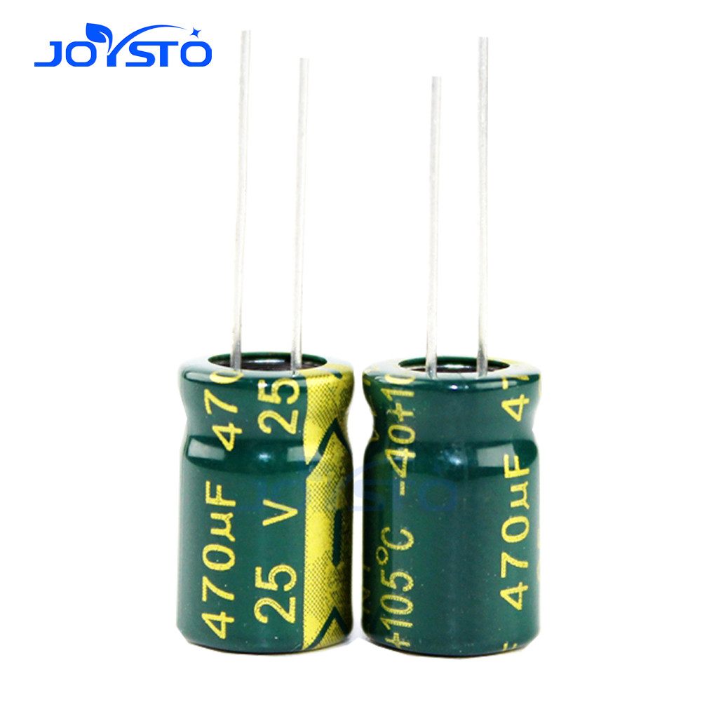 20 Cái / lốc 25V 470UF 8 * 12 tụ điện điện phân nhôm trở kháng thấp tần số cao 470uf 25v 20%