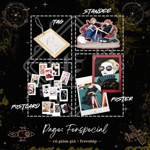 [CHỈ PHỤ KIỆN] Postcard, Tag, Poster, Standee - Veil - Tập 1, 2, 3 - Bản Siêu Đặc Biệt + Quà Random 
