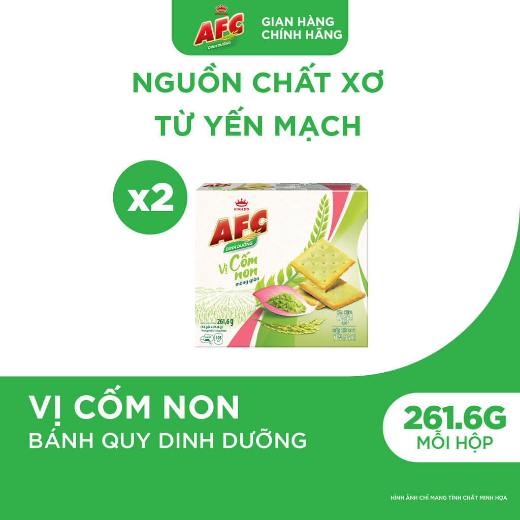 Combo 2 Bánh Quy Dinh Dưỡng AFC Vị Cốm Non 261.6g