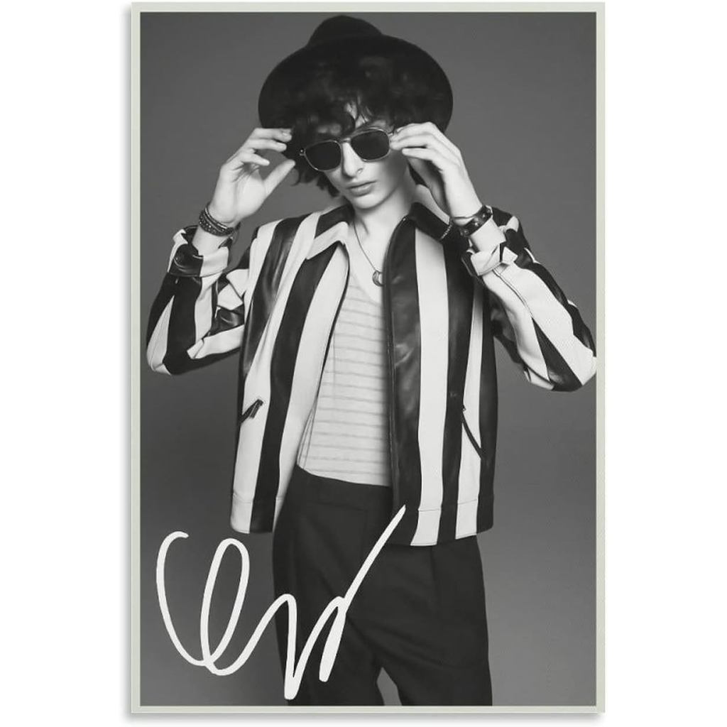 KiumiBaby Ca Sĩ Finn Wolfhard Áp Phích Đen Trắng Canvas Nghệ Thuật Poster Và Nghệ Thuật Treo Tường I