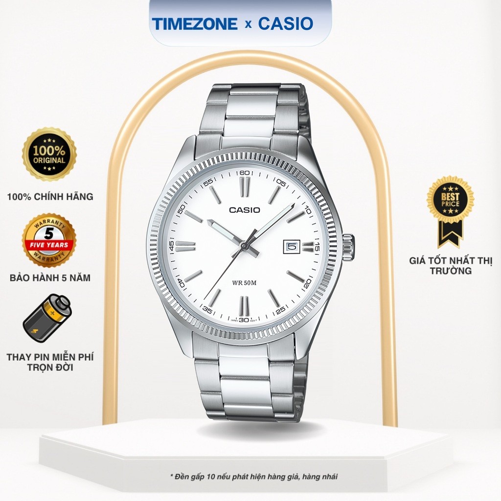 Đồng hồ Casio Chính Hãng 44mm Nam MTP-1302D-7A1 Dây Kim Loại - TIMEZONEVN
