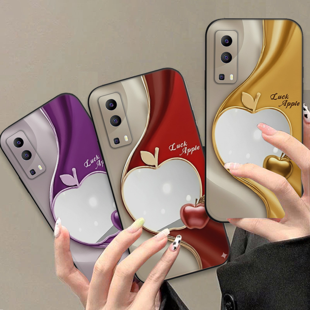 Ốp lưng Vivo Y72 5G TPU silicon bảo vệ camera in hình quả táo