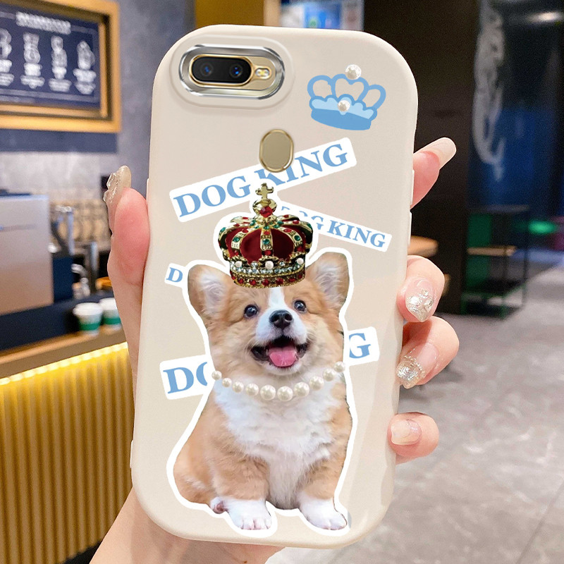 Ốp Lưng Cho OPPO A7 A5s A12 A12s A11k Điện Thoại Mèo Chó King Chống Sốc Tròn Và Béo