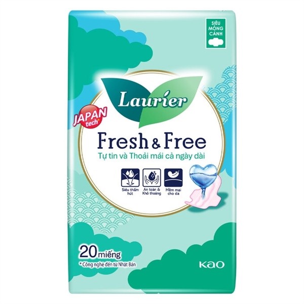 Băng vệ sinh Laurier Fresh&Free 22cm