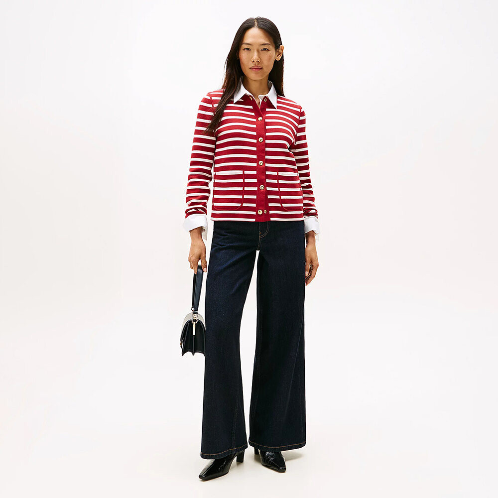TOMMY HILFIGER - Áo Cardigan Nữ Tay Dài Co Jersey Reversible Ls Cardi - WW0WW408460E5