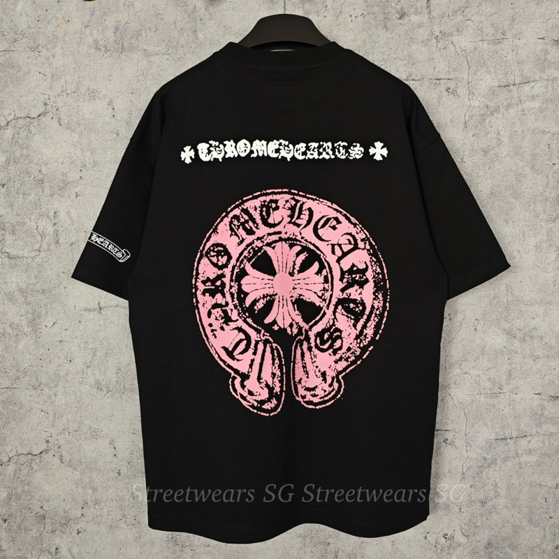 [Ảnh Thật] Áo thun Chorme Heart logo hồng cotton cao cấp