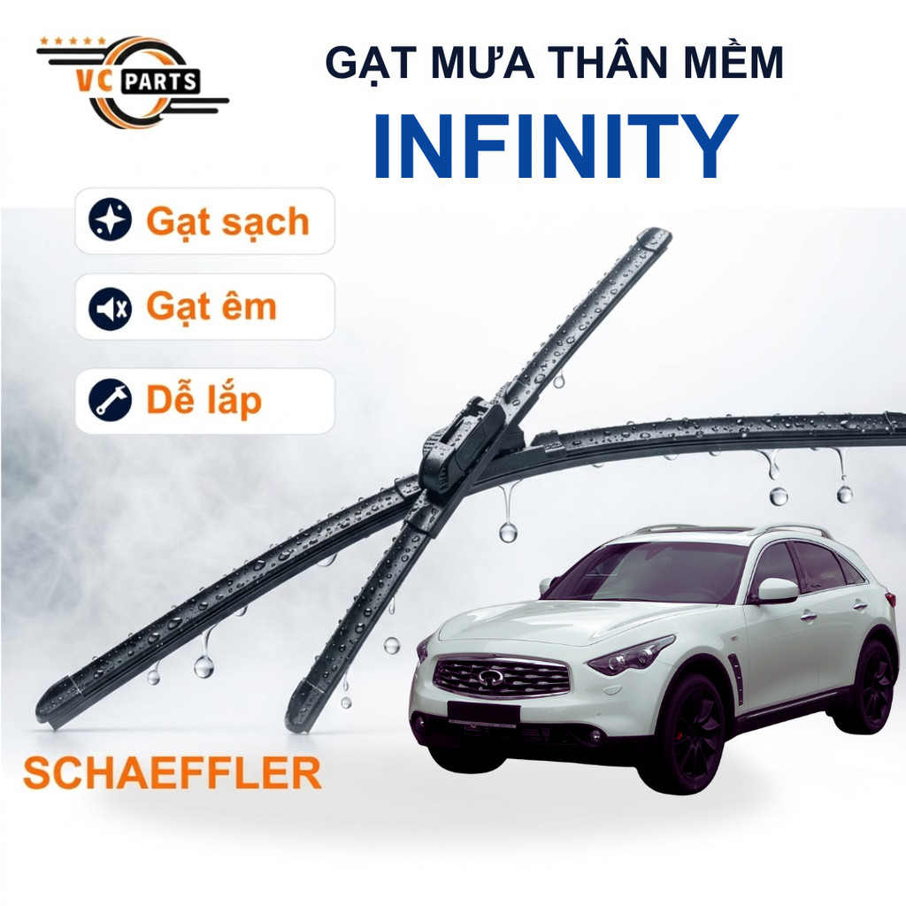 Cặp Gạt Mưa Thân Mềm SCHAEFFLER Cao Cấp Cho Xe INFINITI (Q50, QX70, Q60...)