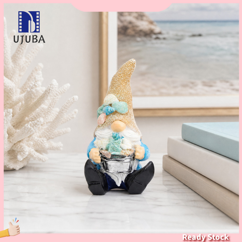 [UJB]☆Coastal Gnome Hình Bãi Biển Vỏ Conch Gnome Trang Trí Nhựa Đại Dương Gnome Tượng Cho Mùa Hè Bãi