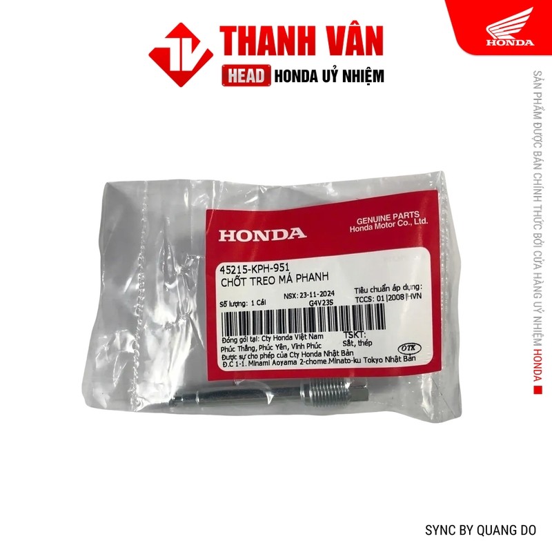Chốt Treo Má Phanh Trước HONDA Xe Ga, Xe Số  Winner 150 V1, Winner X (45215KPH951)
