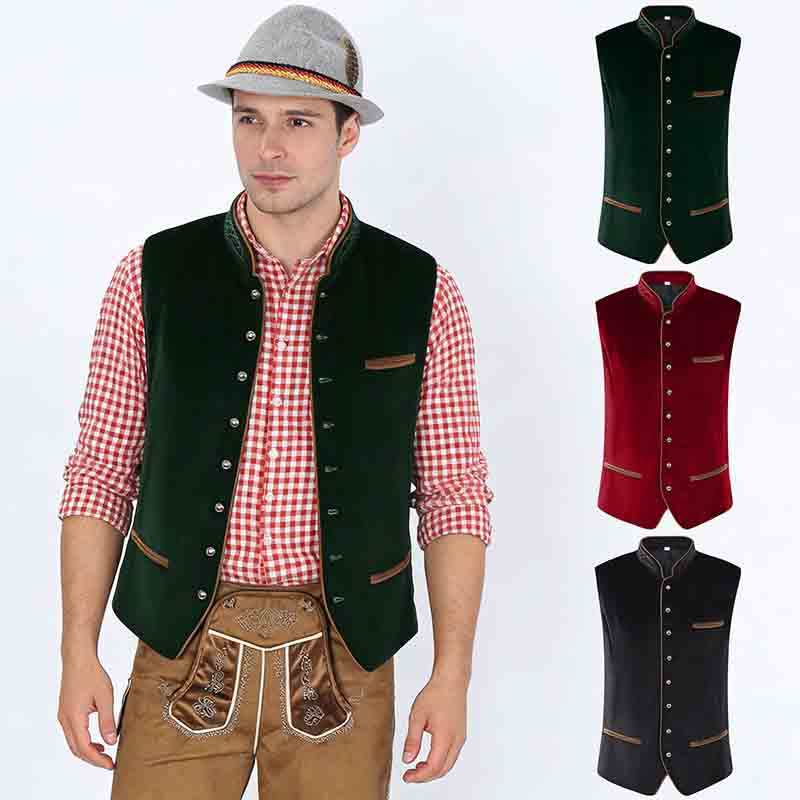 Áo vest nam Oktoberfest Bavarian Áo vest lễ hội bia Đức