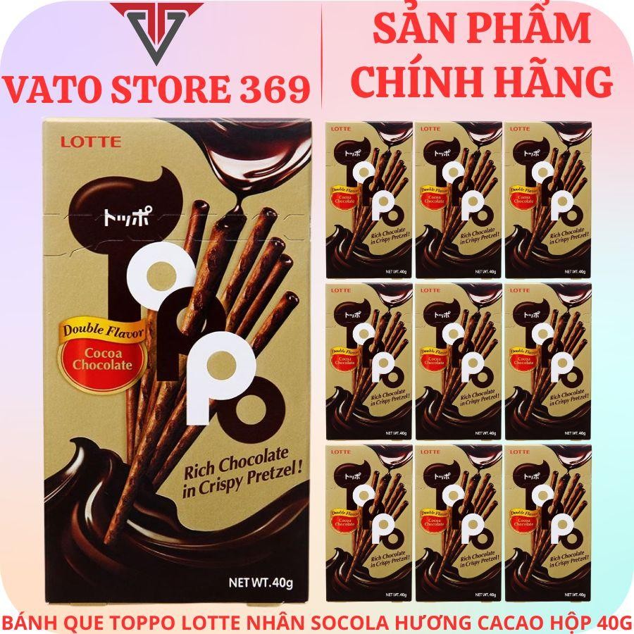 Bánh que LOTTE TOPPO nhân socola hương cacao hộp 40g