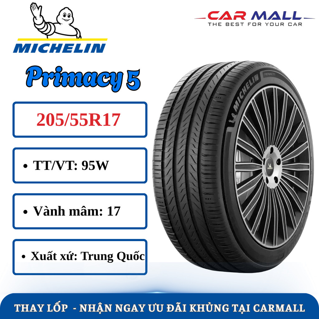 Lốp xe du lịch MICHELIN 205/55R17 Primacy 5
