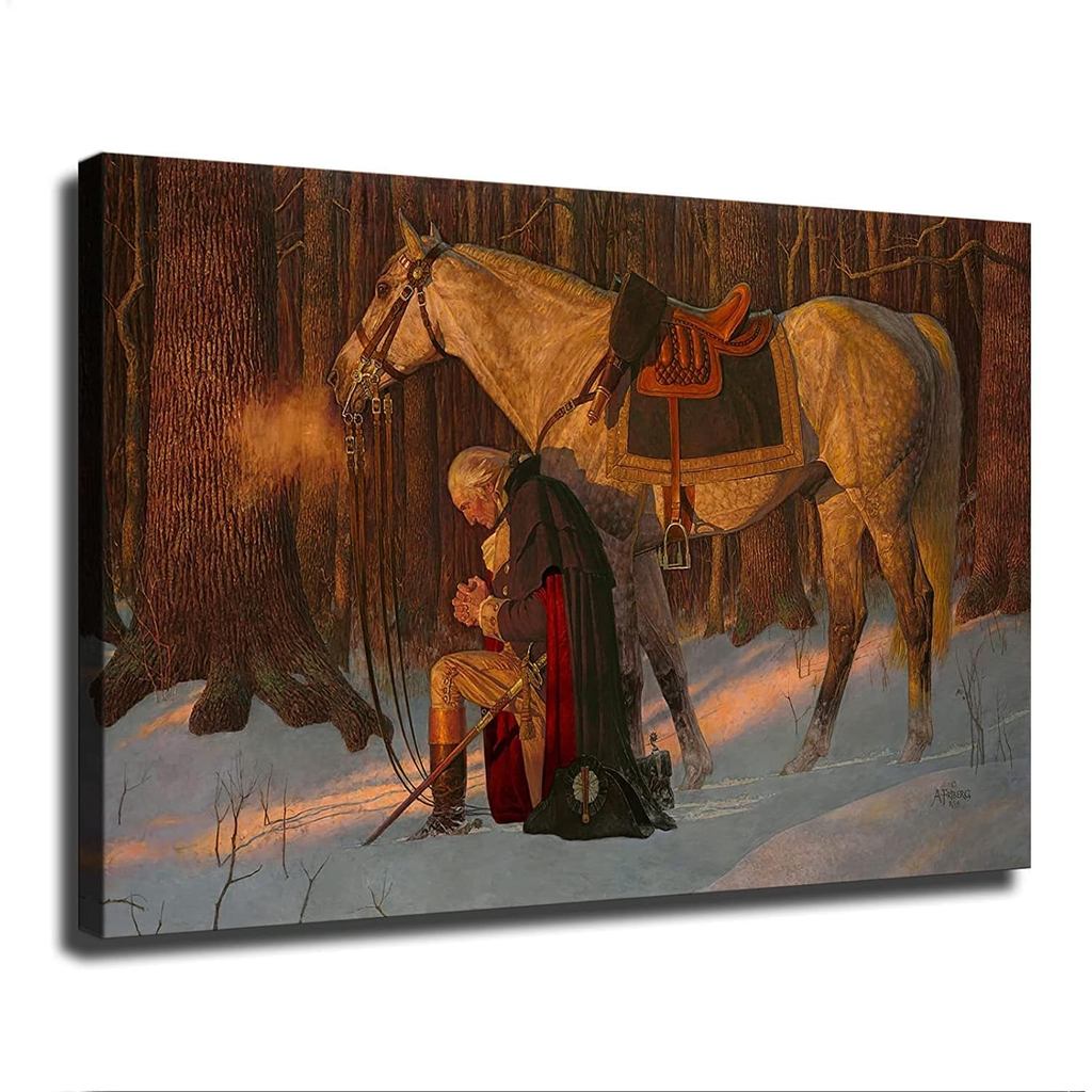 George Washington Cầu Nguyện Tại Thung lũng Forge In Poster Canvas Art HD Lịch Sử Hình Ảnh Nghệ Thuậ