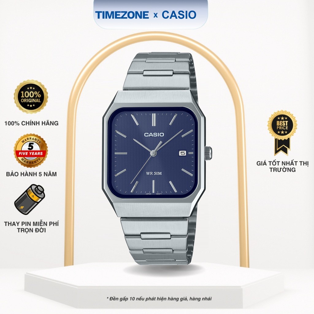 Đồng hồ Casio Chính Hãng 40mm Nam MTP-B185D-2A1 Dây Kim Loại - TIMEZONEVN
