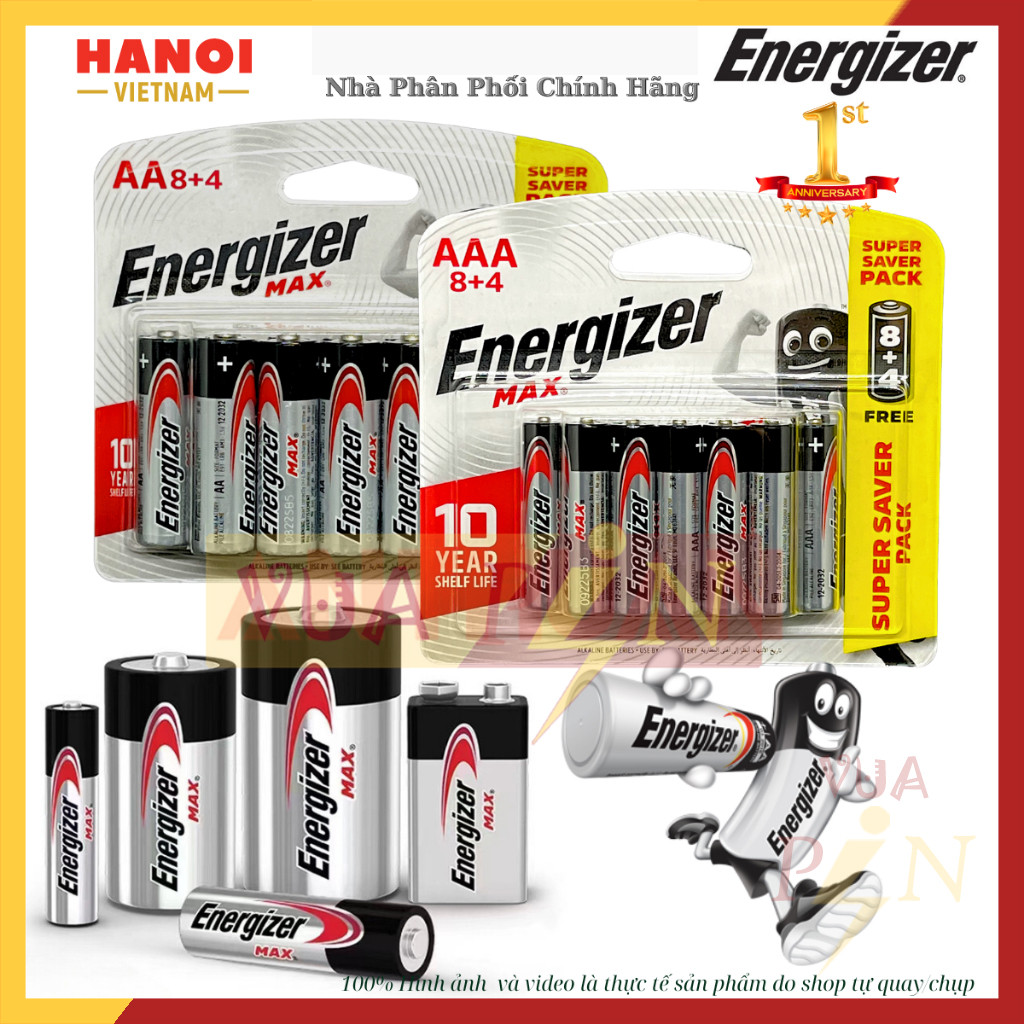 Pin AAA Energizer (3A)- pin kiềm Alkaline Energizer - dung lượng cao - an toàn khi sử dụng