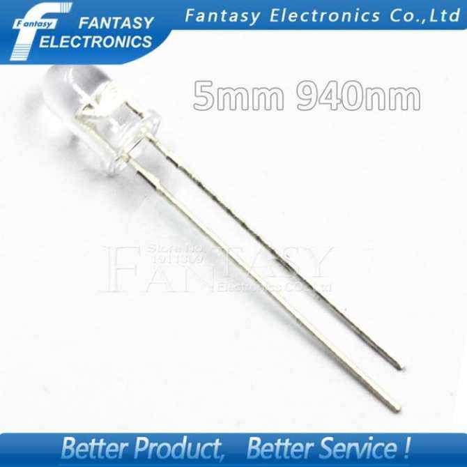 100 chiếc LED 5mm 940nm IR Phát ra hồng ngoại Ống tròn diode