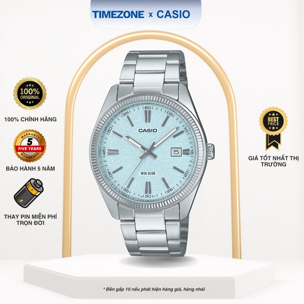Đồng hồ Casio Chính Hãng 44mm Nam MTP-1302DA-2A2 Dây Kim Loại - TIMEZONEVN