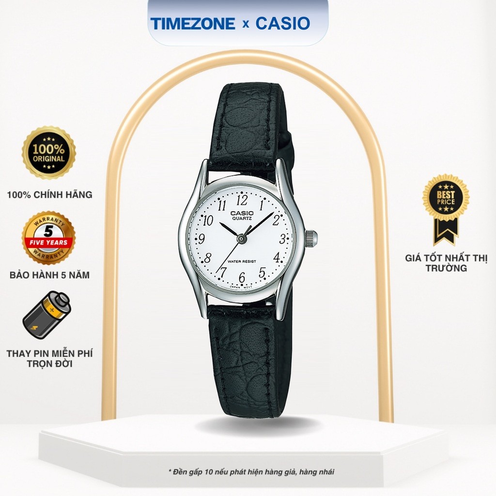 Đồng hồ Casio Chính Hãng 29mm Nữ LTP-1094E-7B Kính Khoáng Dây Da - TIMEZONEVN