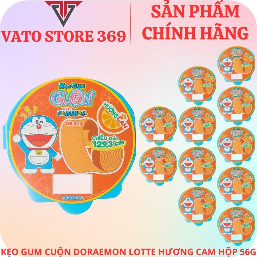 Kẹo gum cuộn LOTTE doraemon hương cam hộp 56g