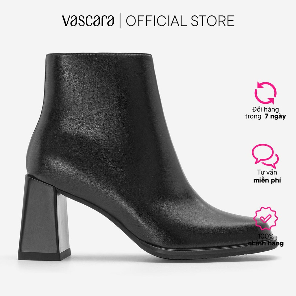 Vascara Giày Ankle Boots Mũi Vuông - BOT 0946