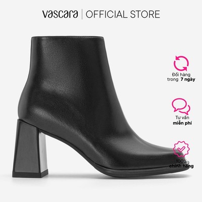 Vascara Giày Ankle Boots Mũi Vuông - BOT 0946
