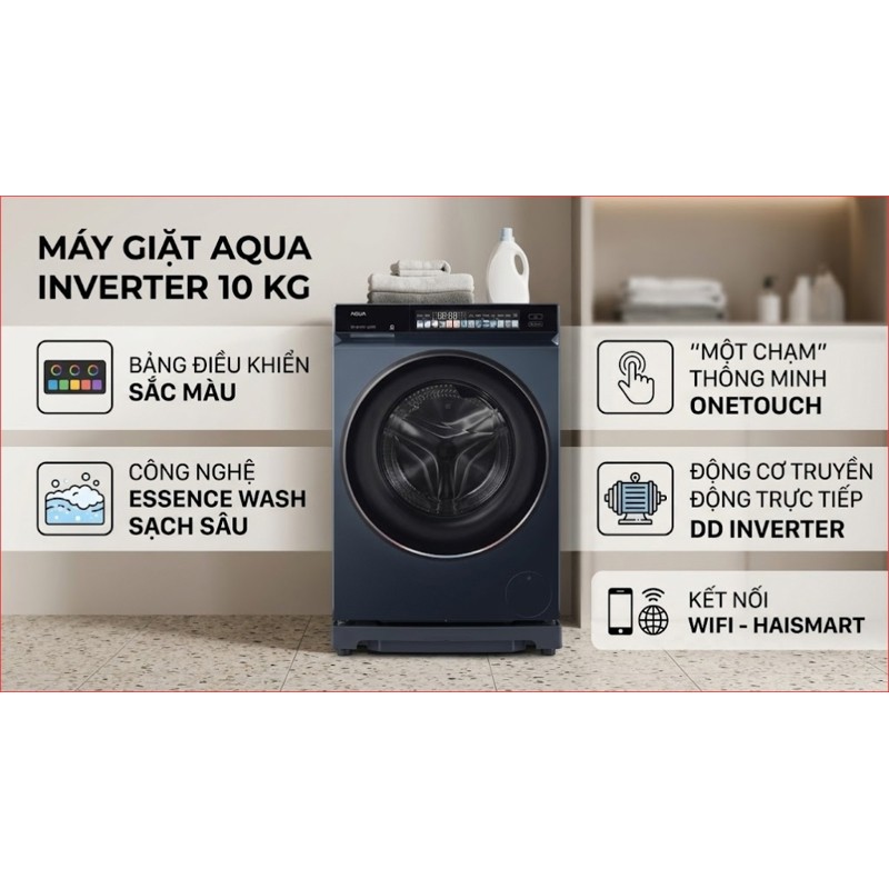 Máy giặt Aqua Inverter 10 kg AW10-B4377U1L(GN) 2025 - Việt Nam Bảo hành hãng
