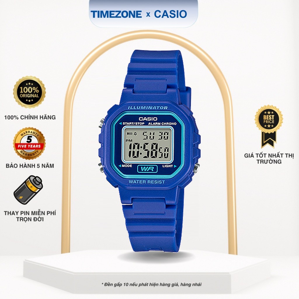 Đồng hồ Casio Chính Hãng 34mm Nữ LA-20WH-2A Kính Nhựa - TIMEZONEVN