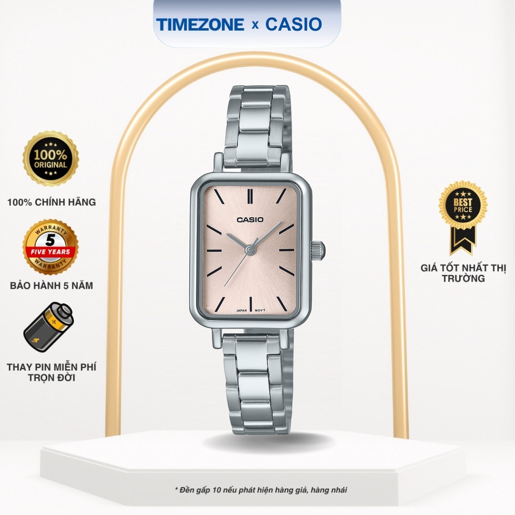 Đồng hồ Casio Chính Hãng 38mm Nữ LTP-V009D-4E Dây Kim Loại - TIMEZONEVN