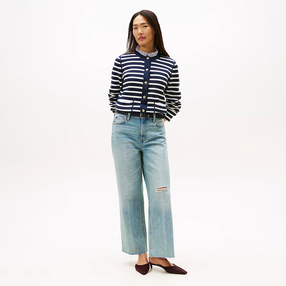 TOMMY HILFIGER - Áo Cardigan Nữ Tay Dài Co Jersey Reversible Ls Cardi - WW0WW408460X4